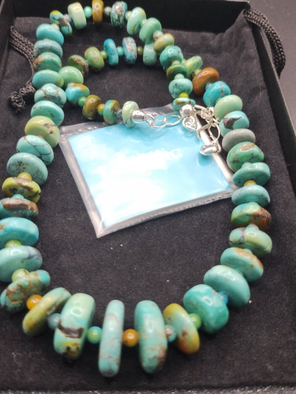 Jay King DTR Blue Turquoise disc necklace 925 Sterling Silver NIB - Picture 10 of 10